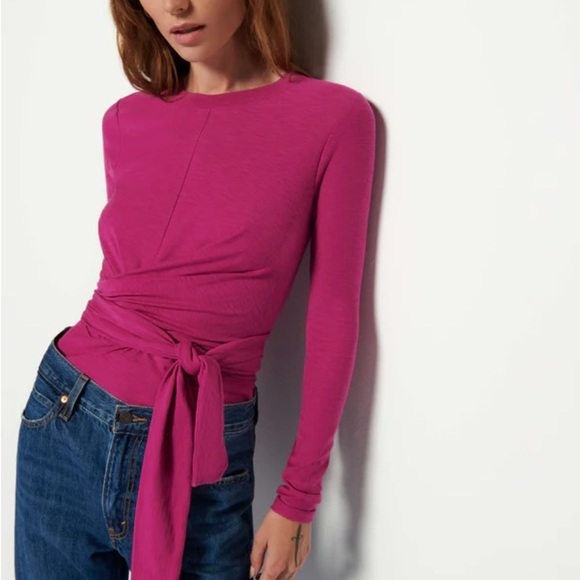 Nation LTD • Este Long Sleeve Top in Miss Magenta - Picture 1 of 7
